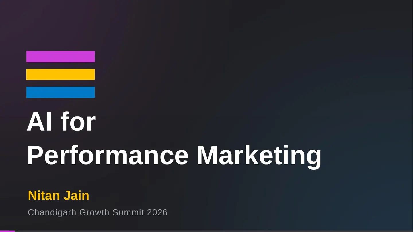 Presentation slide 1: AI for Performance Marketing